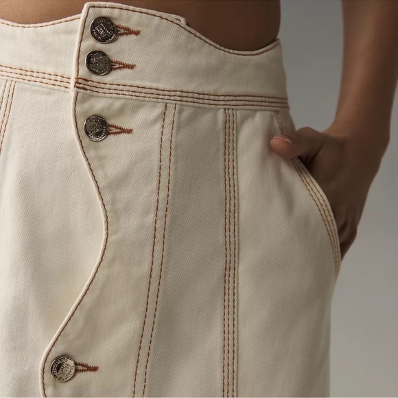 Farm Rio Denim Wave Maxi Skirt Sz 24 NWT - Picture 3 of 9